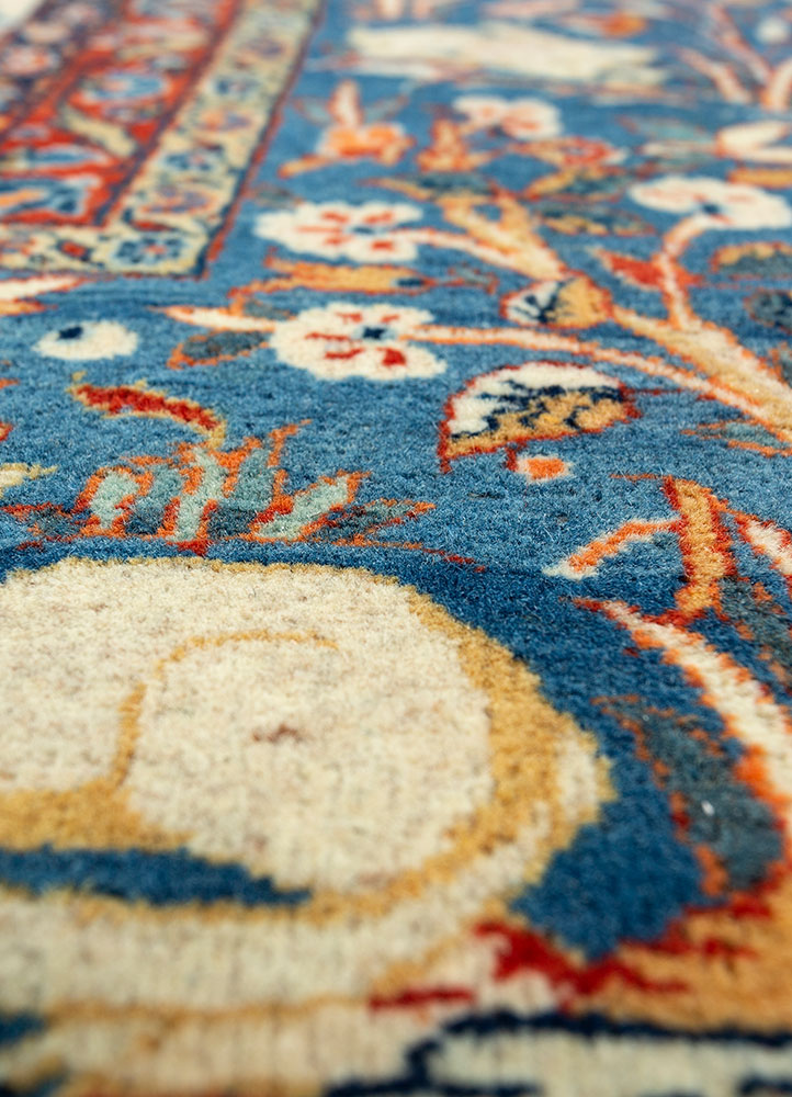 aalam gold wool hand knotted Rug - CloseUp