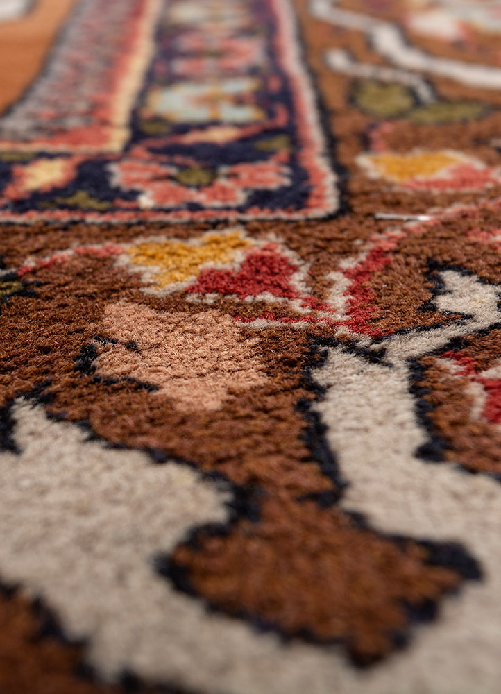 aalam grey and black wool hand knotted Rug - CloseUp