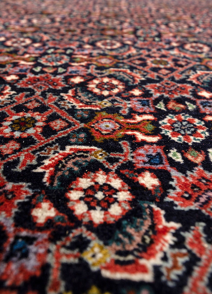 aalam pink and purple wool hand knotted Rug - CloseUp