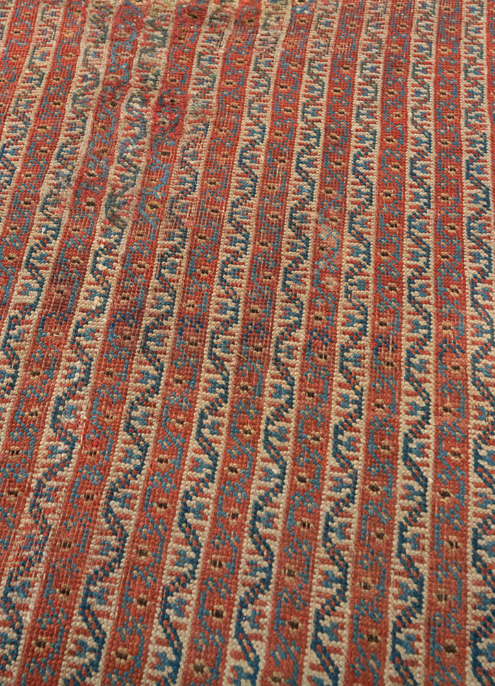 kiaan red and orange wool hand knotted Rug - CloseUp