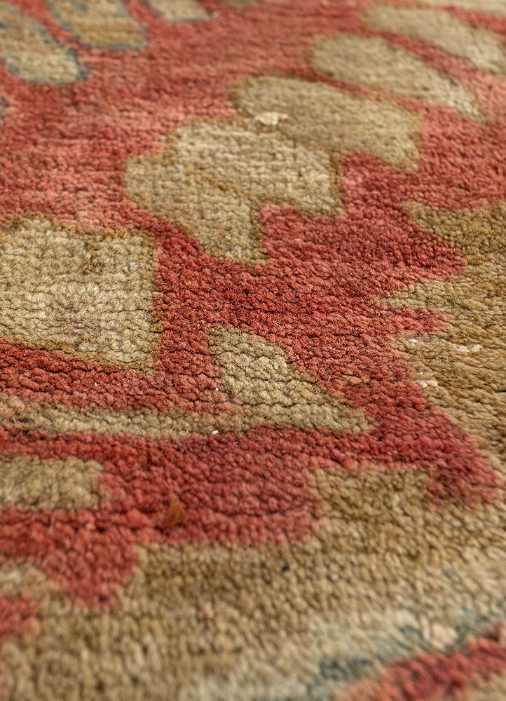 aalam pink and purple wool hand knotted Rug - CloseUp
