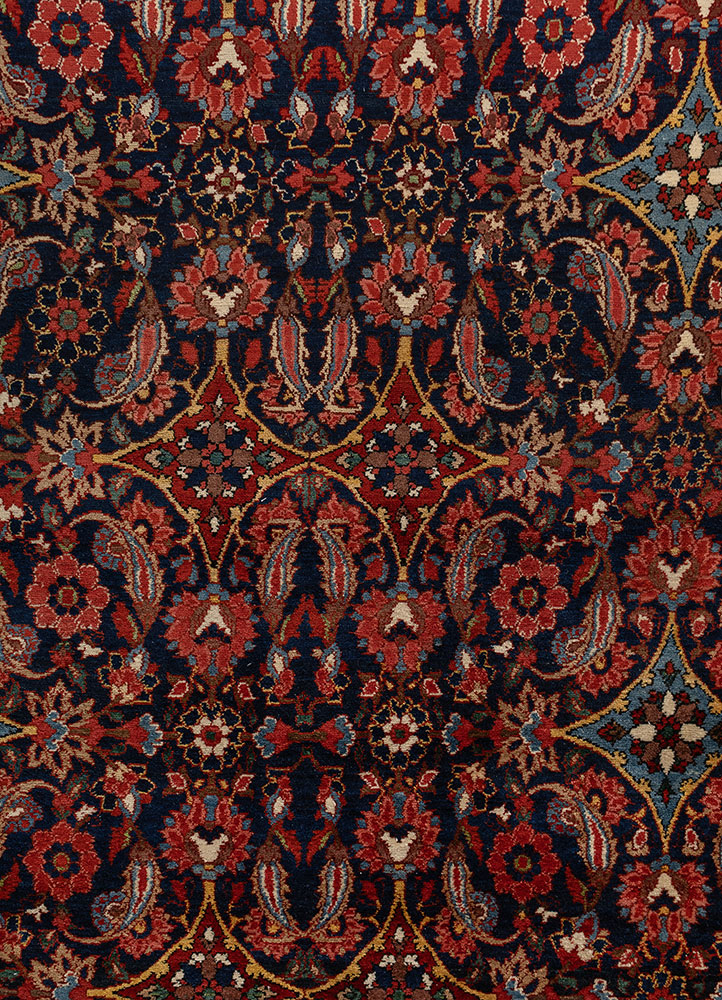 aalam pink and purple wool hand knotted Rug - CloseUp