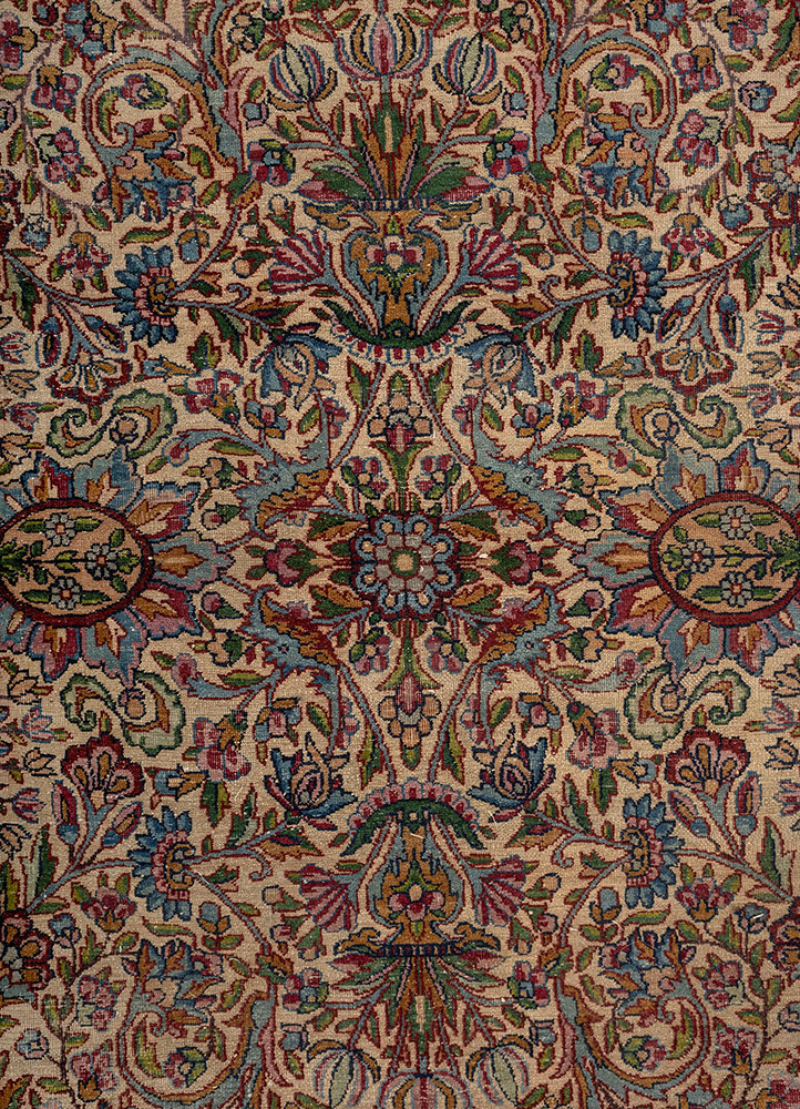 aalam pink and purple wool hand knotted Rug - CloseUp