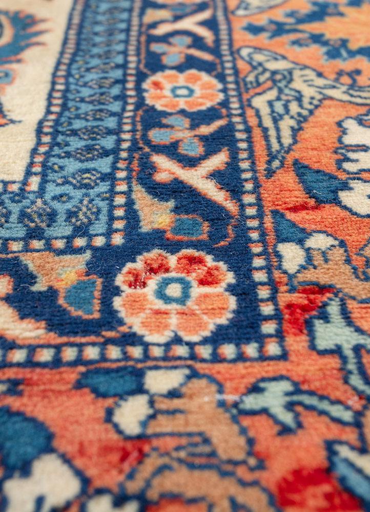 aalam gold wool hand knotted Rug - CloseUp