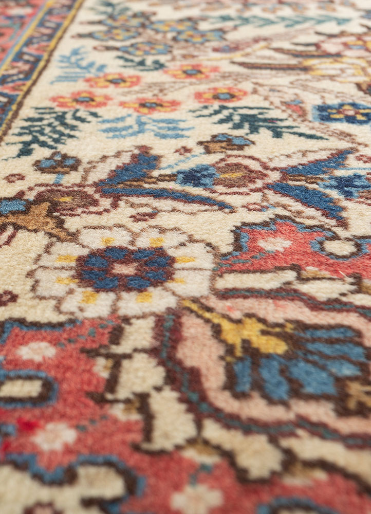 aalam blue wool hand knotted Rug - CloseUp