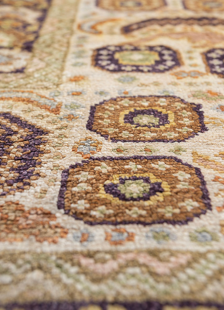 gulmarg pink and purple silk hand knotted Rug - CloseUp