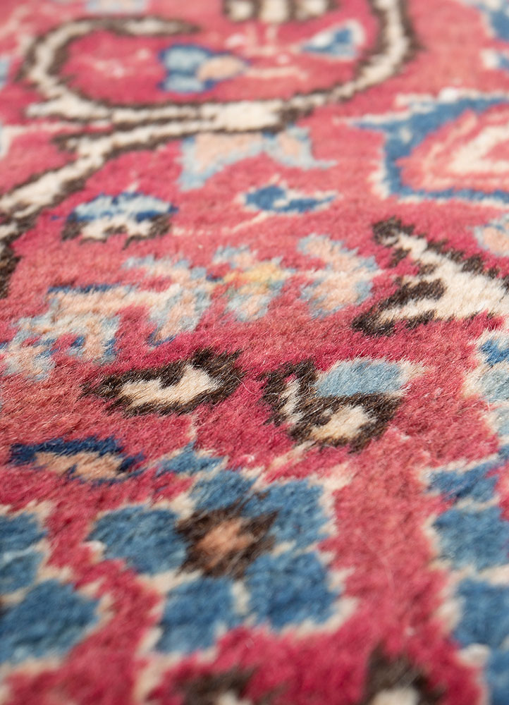 aalam blue wool hand knotted Rug - CloseUp