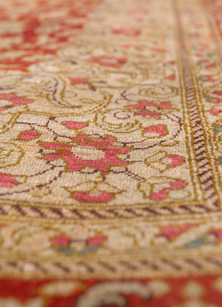 gulmarg green silk hand knotted Rug - CloseUp