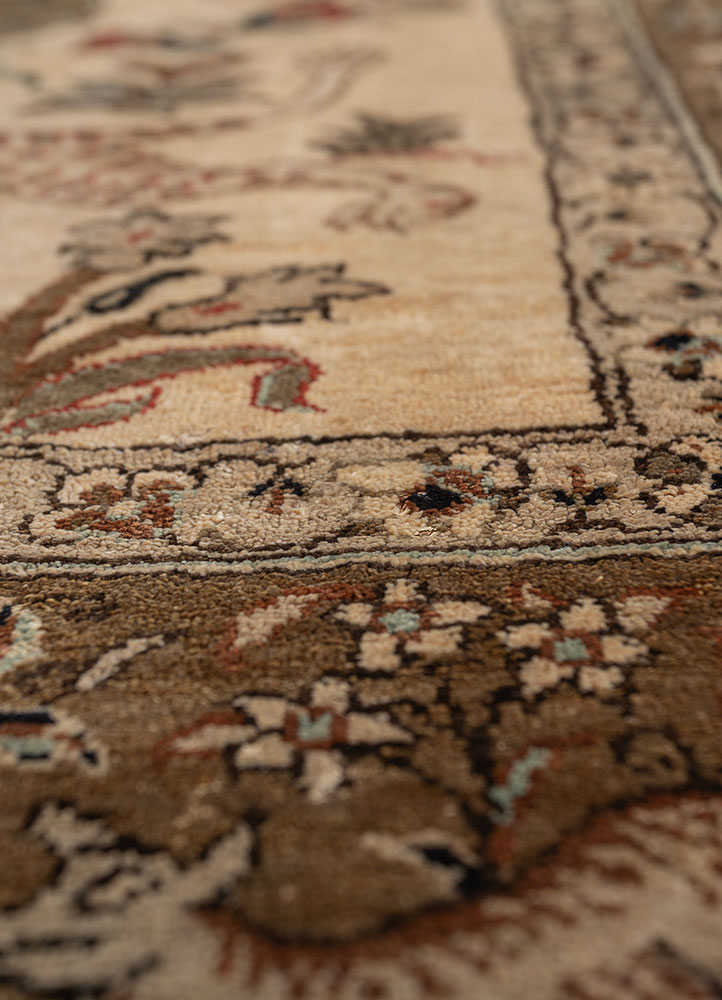 gulmarg green silk hand knotted Rug - CloseUp