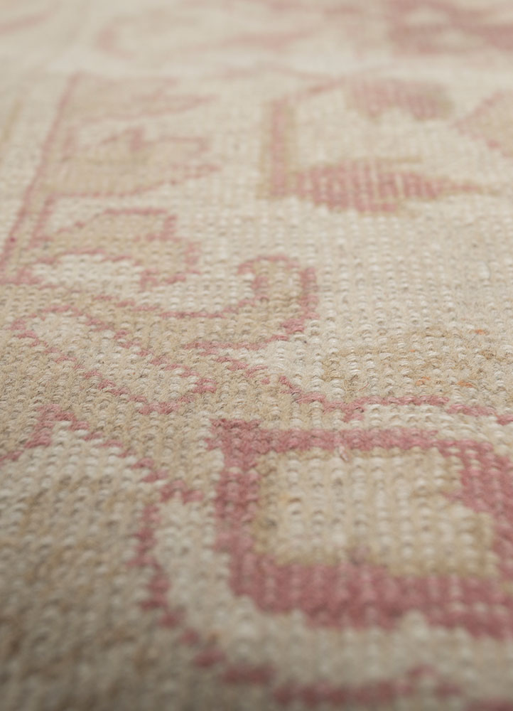 aalam green wool hand knotted Rug - CloseUp