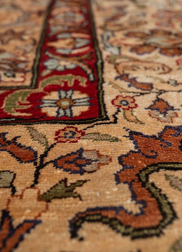 gulmarg blue silk hand knotted Rug - CloseUp