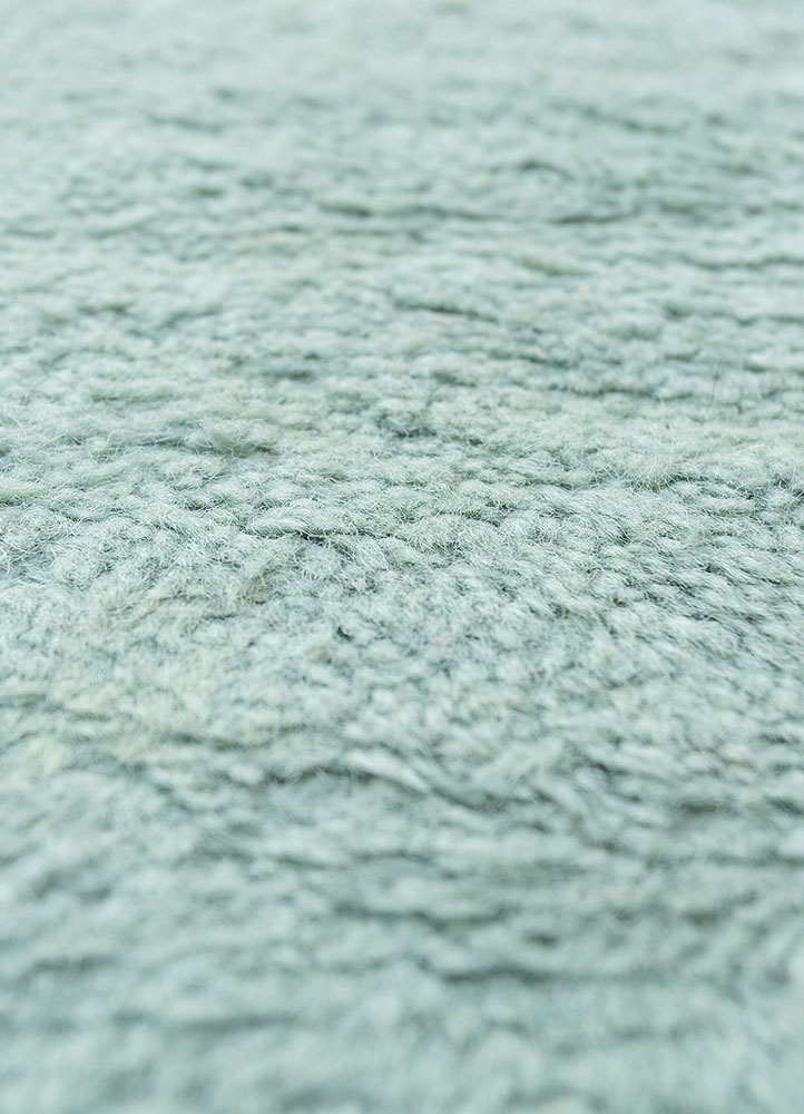 aalam blue wool hand knotted Rug - CloseUp