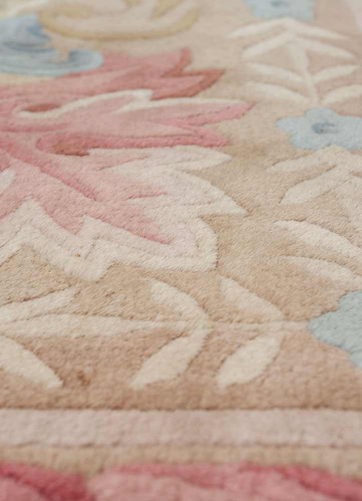 pechino ivory wool hand knotted Rug - CloseUp