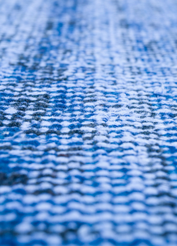 lacuna blue wool hand knotted Rug - CloseUp