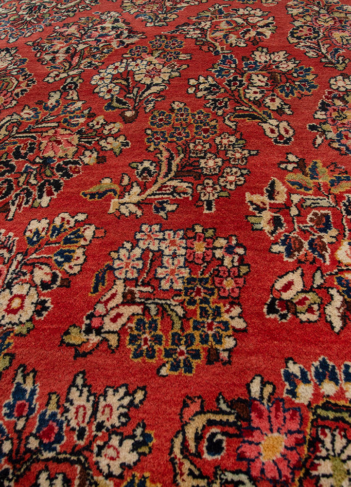 aalam blue wool hand knotted Rug - CloseUp