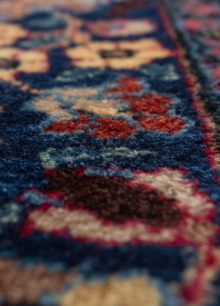 aalam pink and purple wool hand knotted Rug - CloseUp
