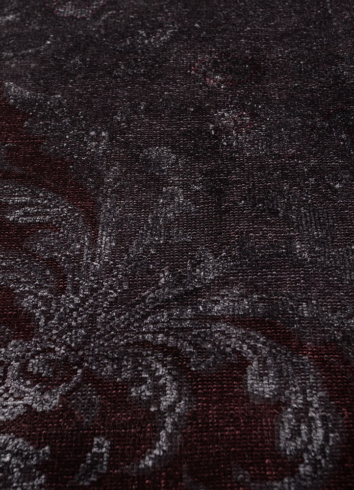 azalea red and orange wool and silk hand knotted Rug - CloseUp
