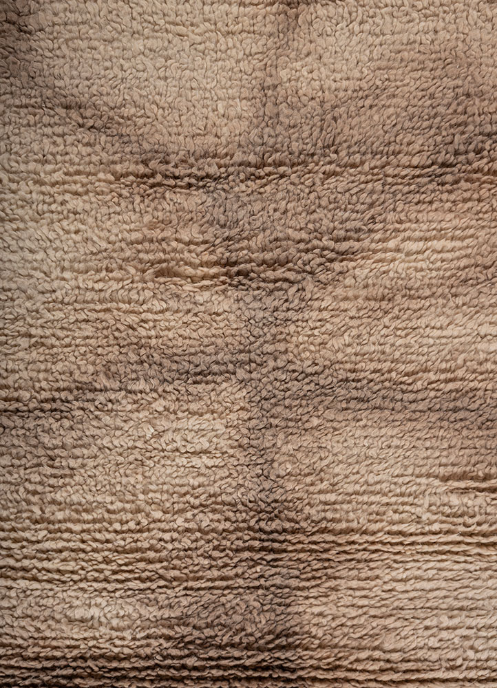 zuri beige and brown wool hand knotted Rug - CloseUp