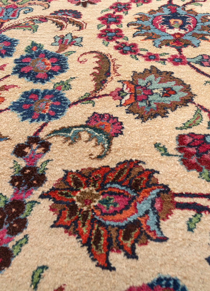 aalam blue wool hand knotted Rug - CloseUp