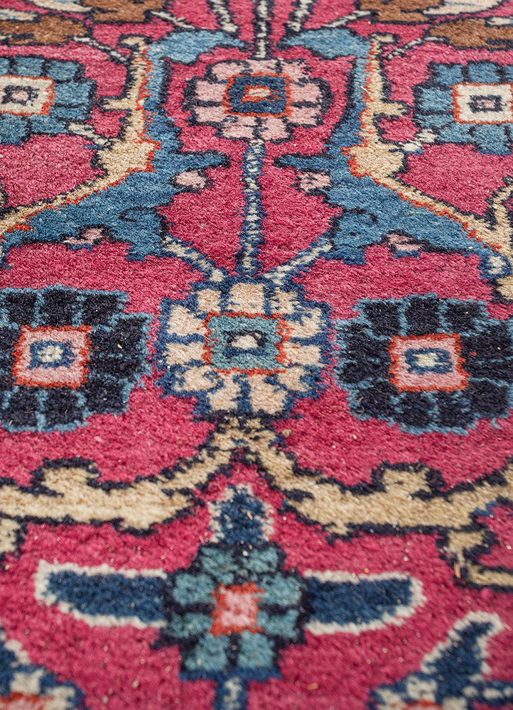 aalam blue wool hand knotted Rug - CloseUp