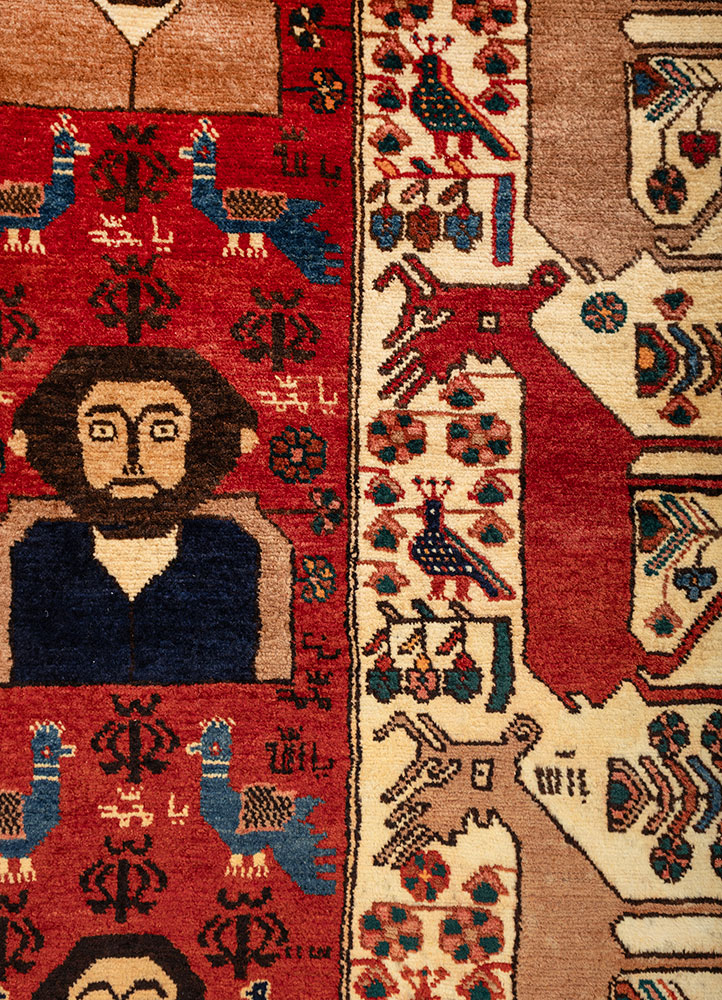 aalam gold wool hand knotted Rug - CloseUp