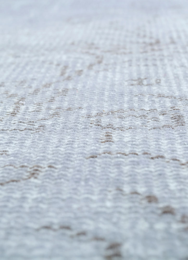 vintage blue wool hand knotted Rug - CloseUp