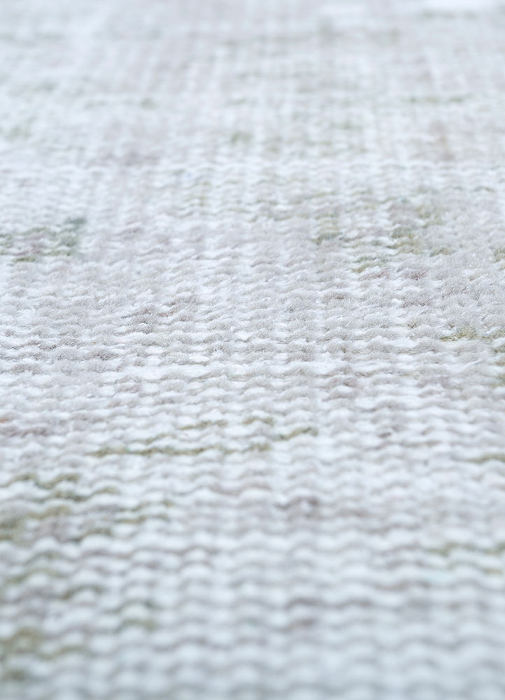 vintage grey and black wool hand knotted Rug - CloseUp