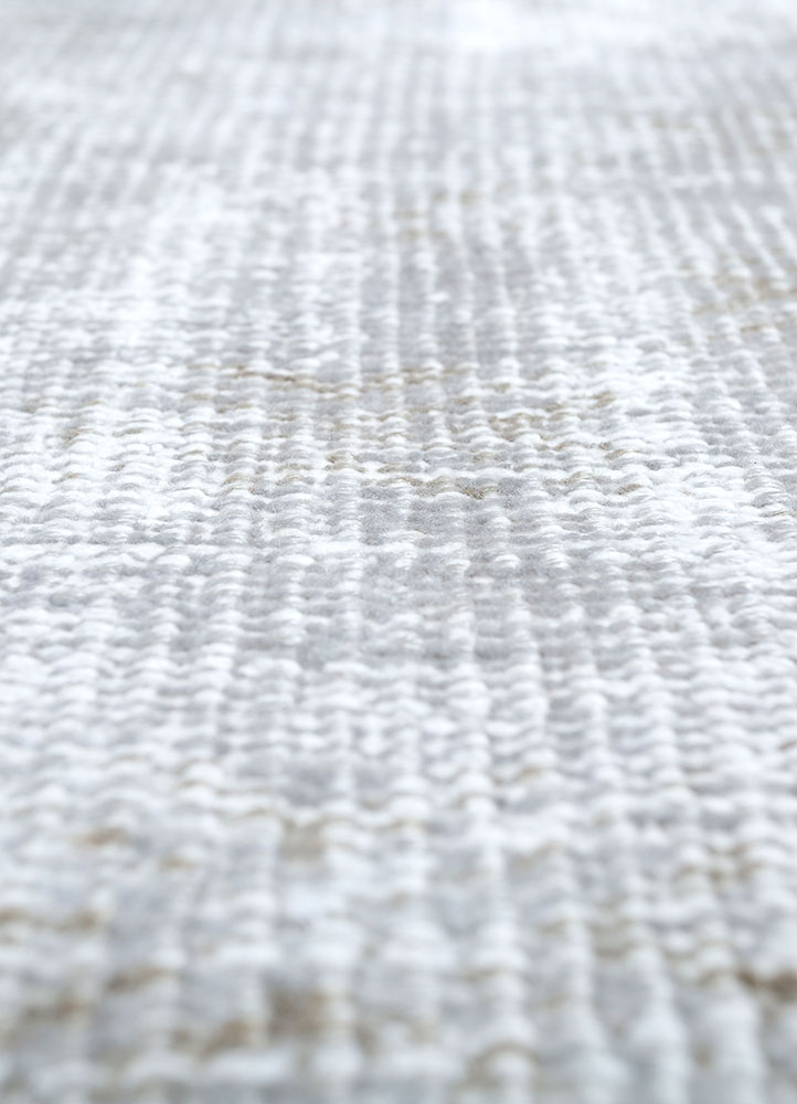 vintage grey and black wool hand knotted Rug - CloseUp