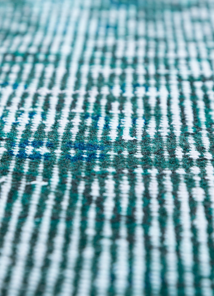 lacuna green wool hand knotted Rug - CloseUp