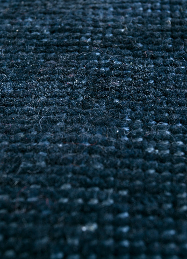 lacuna blue wool hand knotted Rug - CloseUp