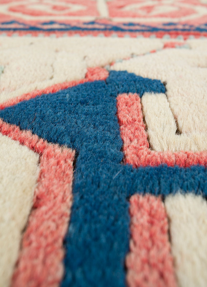 nuray beige and brown wool hand knotted Rug - CloseUp