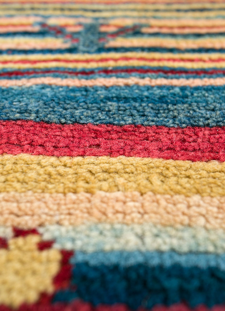 nuray multi wool hand knotted Rug - CloseUp