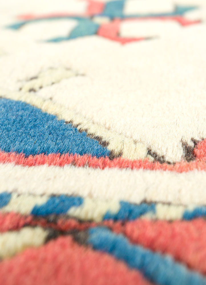 nuray blue wool hand knotted Rug - CloseUp