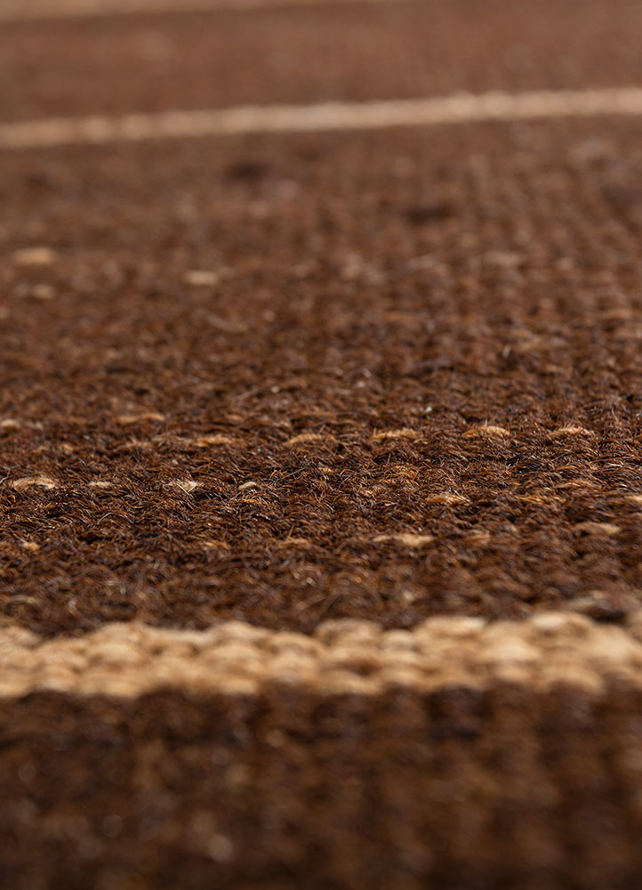 nayaab beige and brown jute and hemp flat weaves Rug - CloseUp
