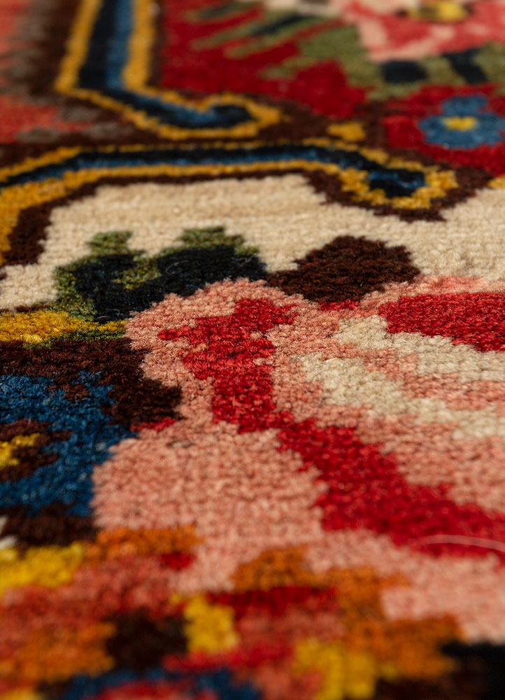 nuray beige and brown wool hand knotted Rug - CloseUp