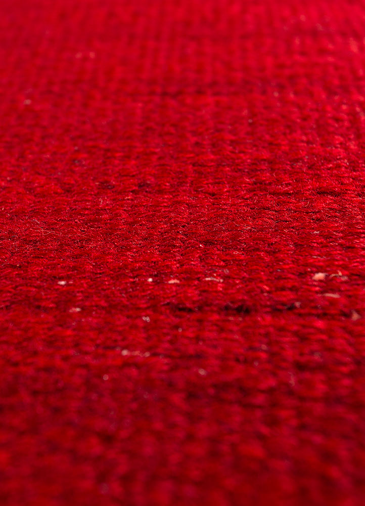 nayaab red and orange wool flat weaves Rug - CloseUp