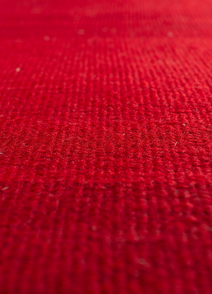 nayaab red and orange wool flat weaves Rug - CloseUp