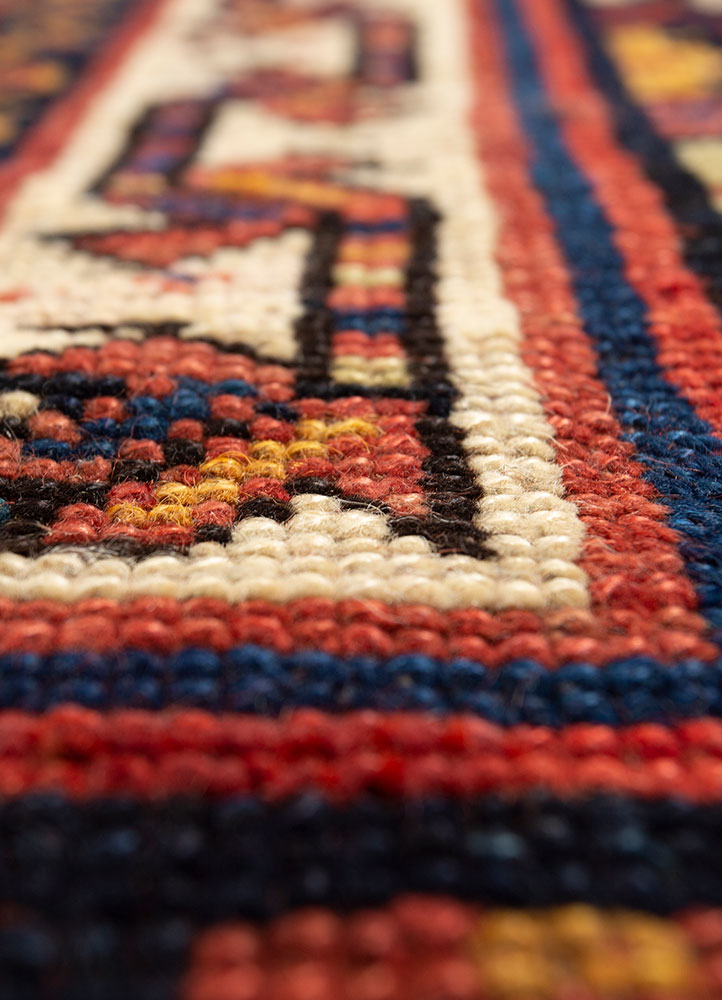 kiaan green wool hand knotted Rug - CloseUp
