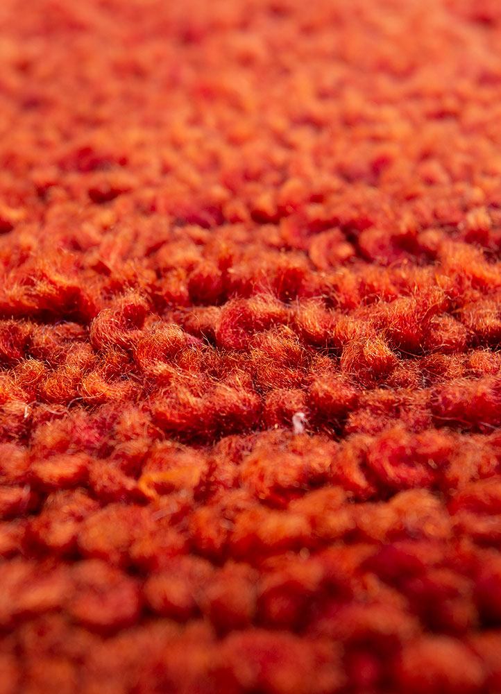 zuri red and orange wool hand knotted Rug - CloseUp