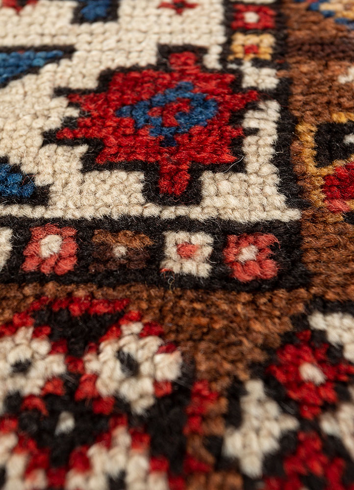 kiaan red and orange wool hand knotted Rug - CloseUp