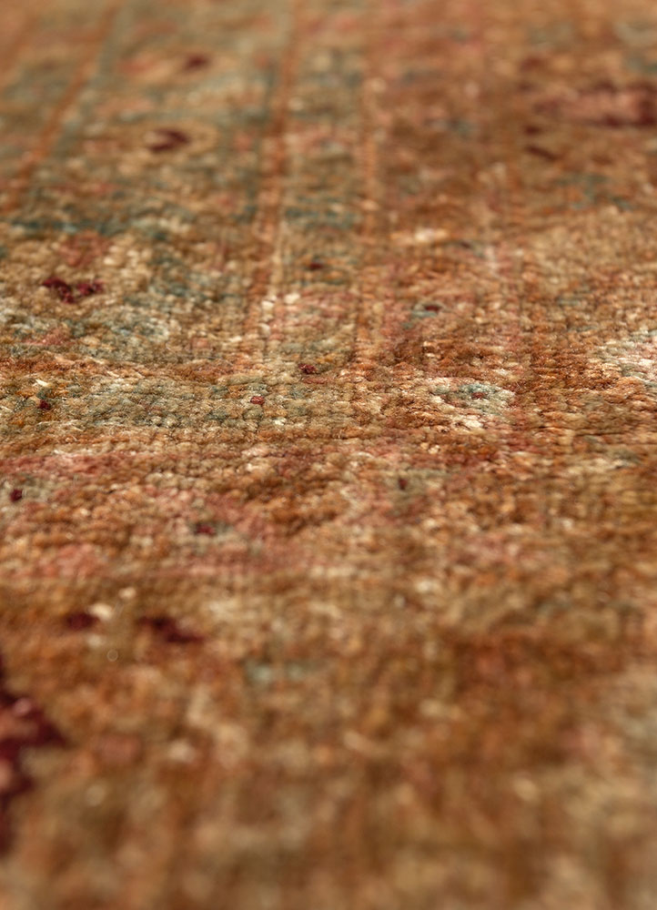 gulmarg beige and brown silk hand knotted Rug - CloseUp