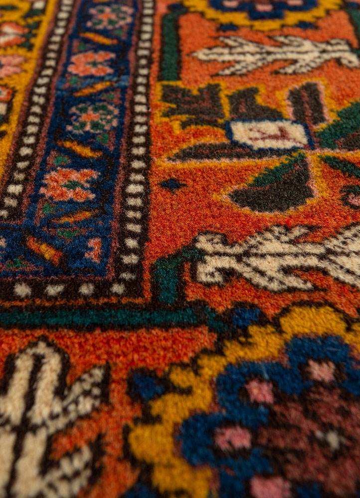 aalam ivory wool hand knotted Rug - CloseUp