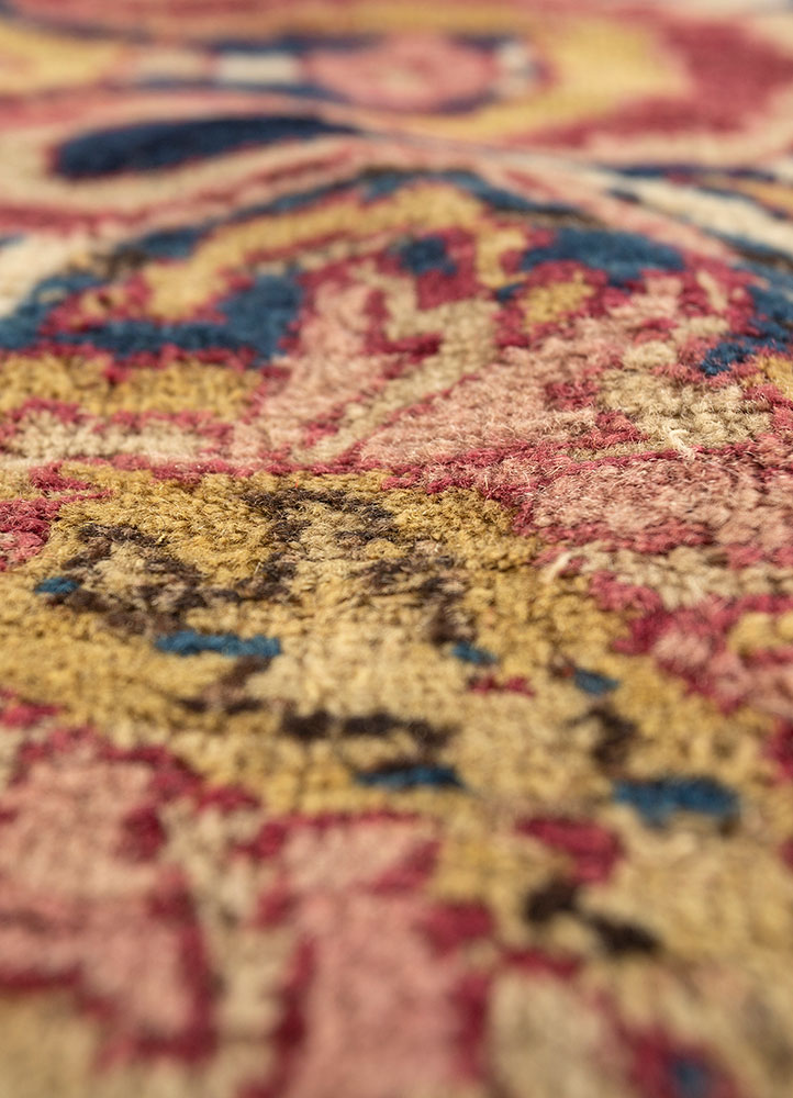 aalam blue wool hand knotted Rug - CloseUp