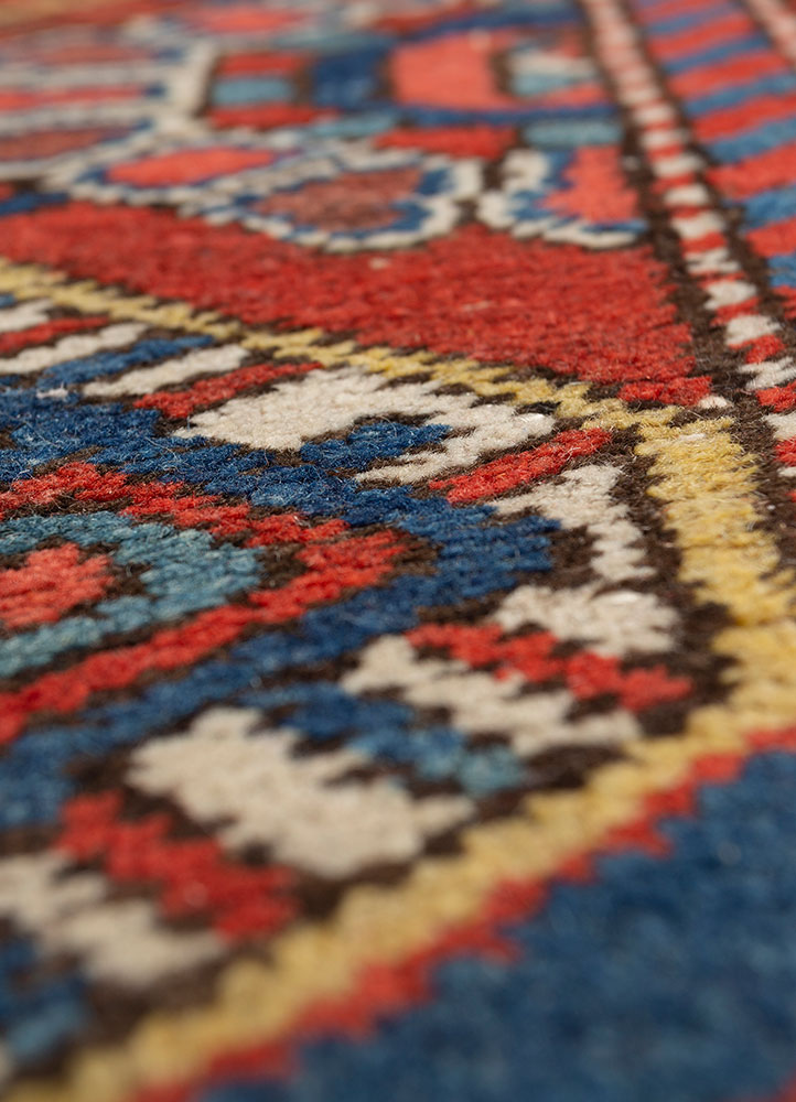 kiaan red and orange wool hand knotted Rug - CloseUp