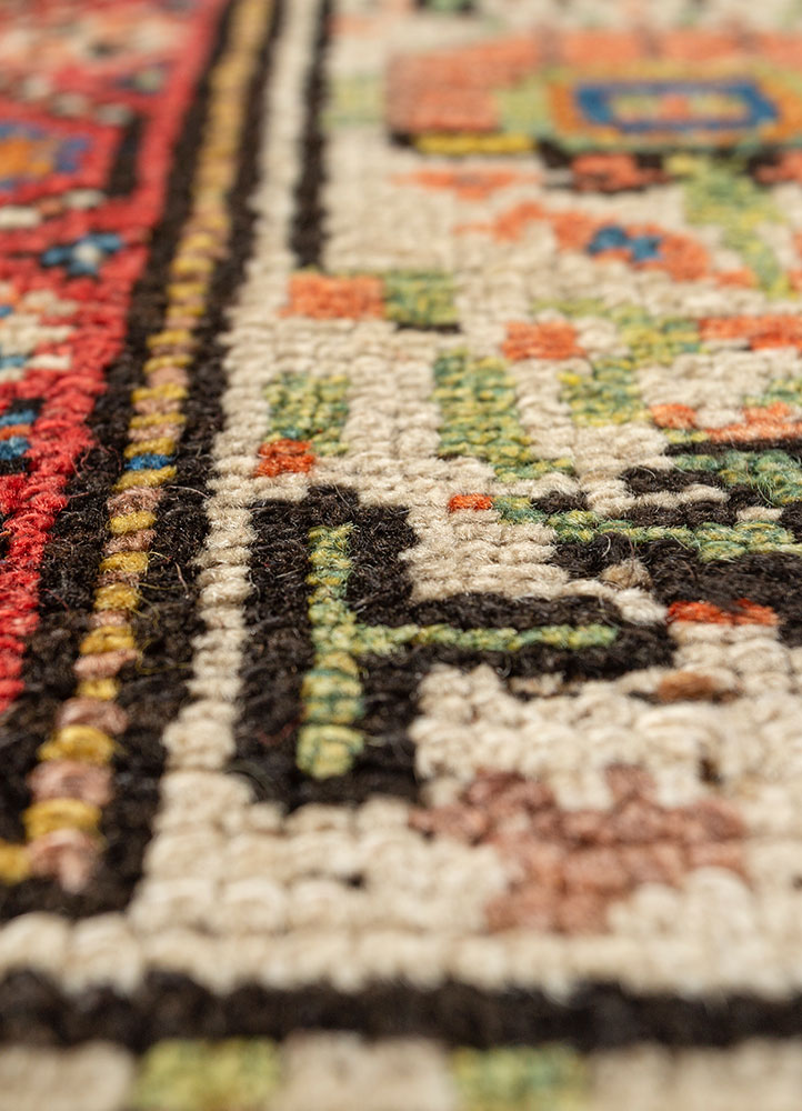 kiaan blue wool hand knotted Rug - CloseUp