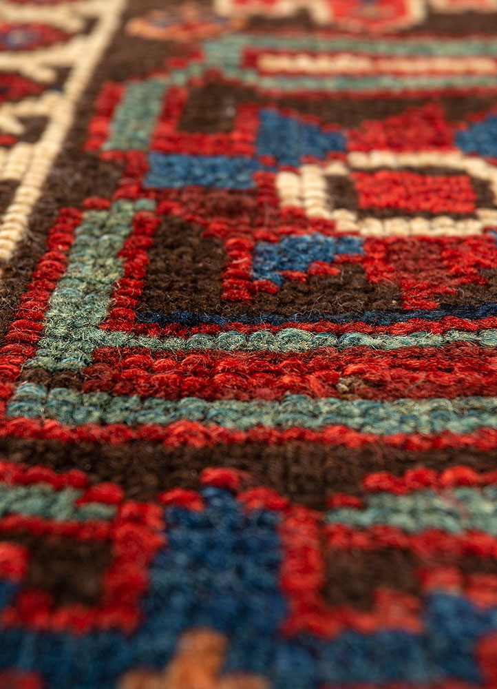 kiaan blue wool hand knotted Rug - CloseUp