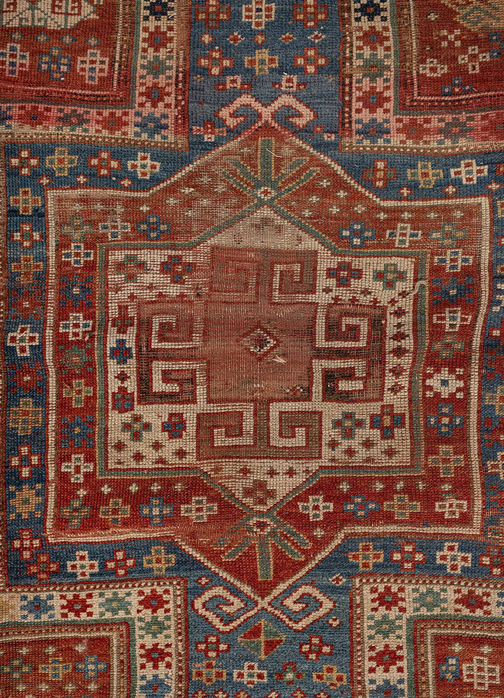 kiaan red and orange wool hand knotted Rug - CloseUp