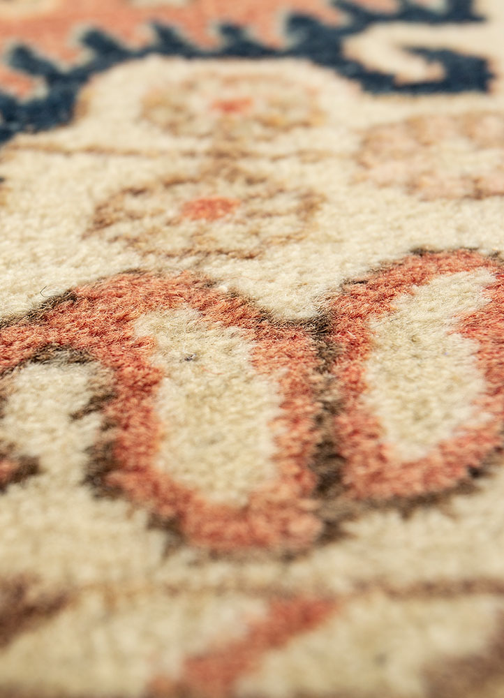 aalam pink and purple wool hand knotted Rug - CloseUp