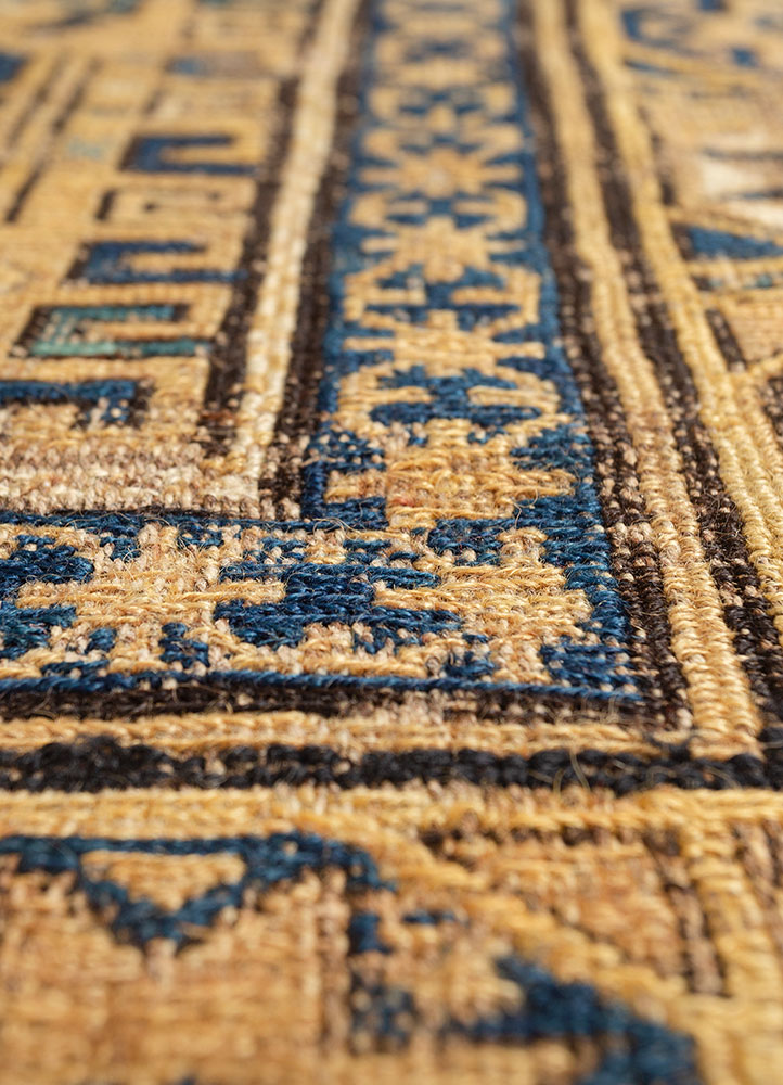 aalam gold wool flat weaves Rug - CloseUp