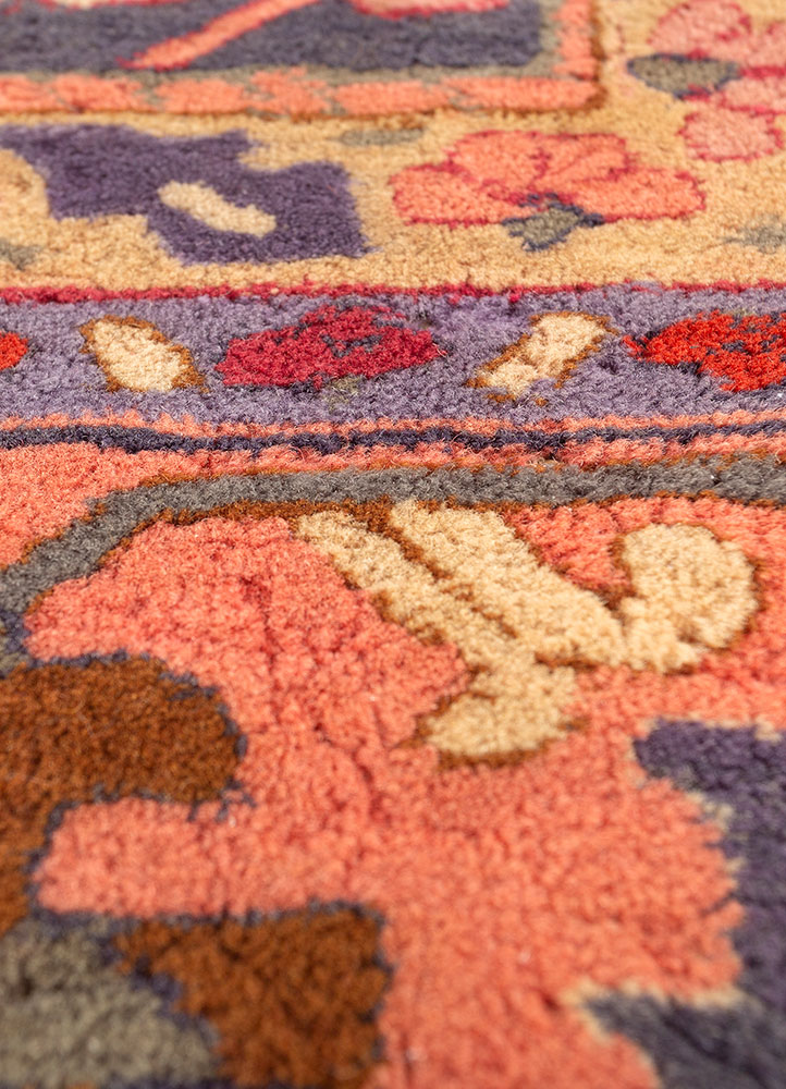 aalam grey and black wool hand knotted Rug - CloseUp